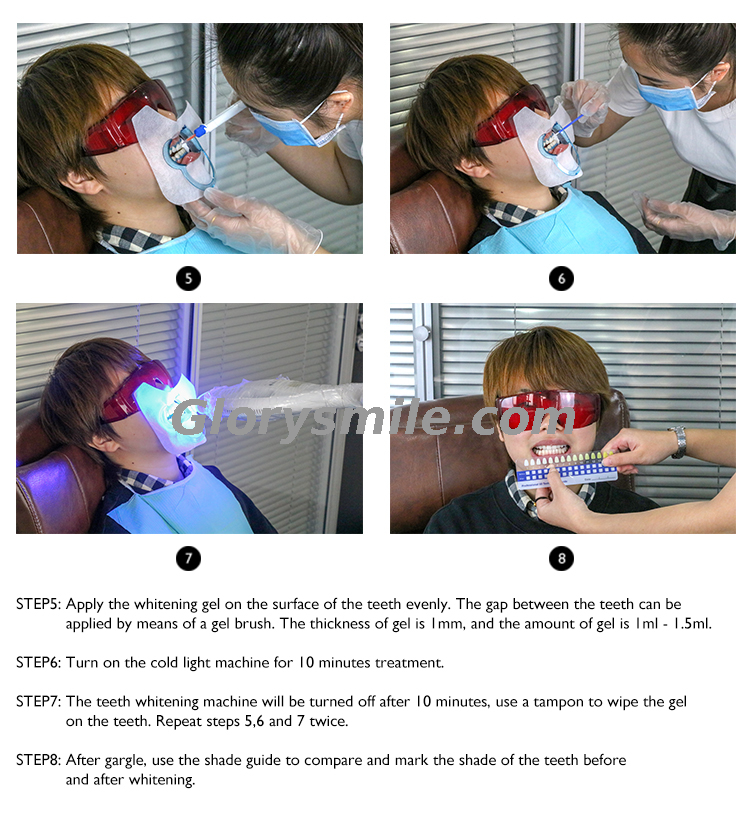 Dental Clinic Dedizierte Wasserstoffperoxidgel- und Gum Protector Zähne Bleichen Kits
