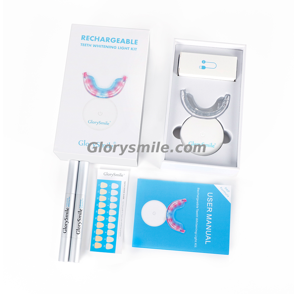 GlorySmile Wireless-Dual-Light-Zähne Whitening Device Sets angepasst